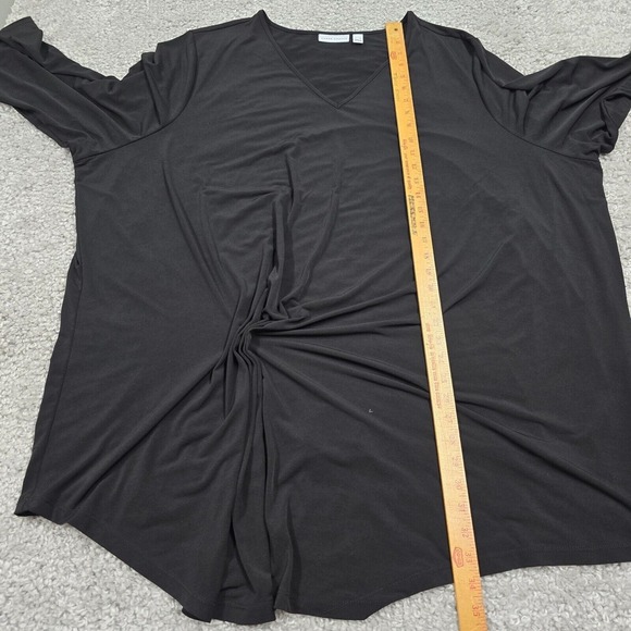 Susan Graver Top Womens 5X Black 3/4 Sleeve Liquid Knit‎ Stretch Minimalist - Picture 8 of 10